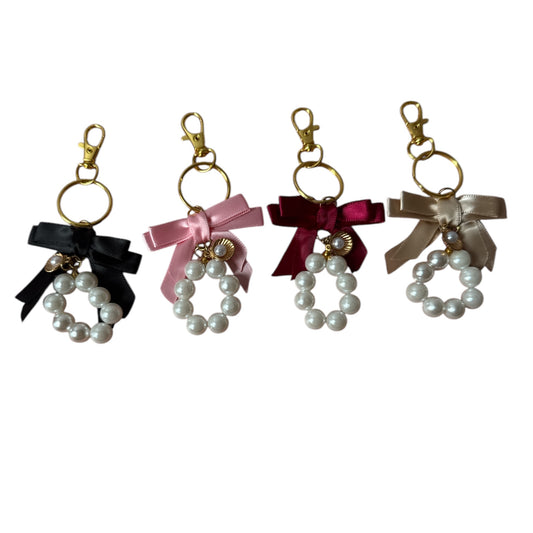 Small Bow and Pearl Keychains
