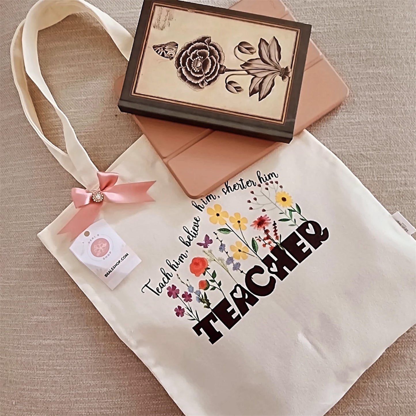 Tote Bag Teacher Flowers