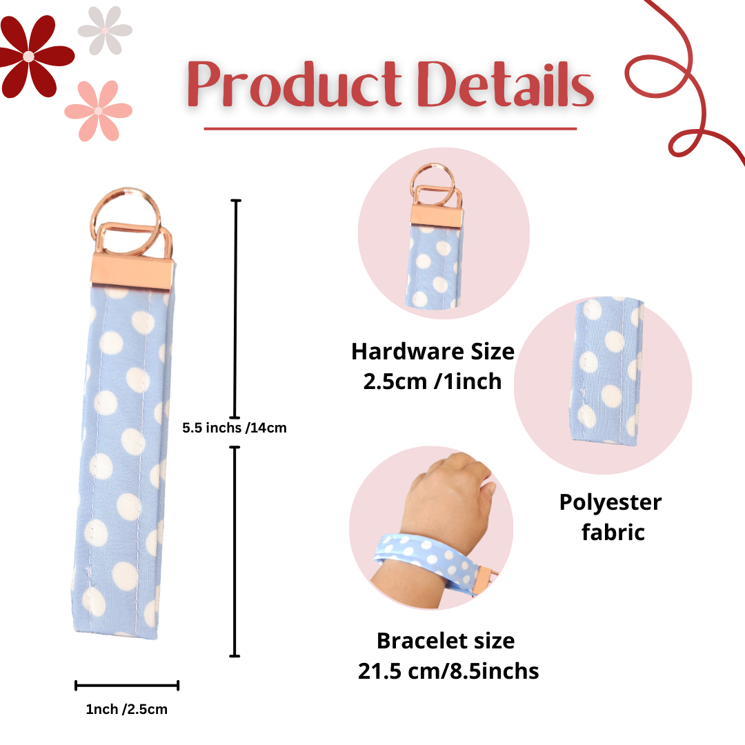 Rectangular Wristlet Keychains in Blue