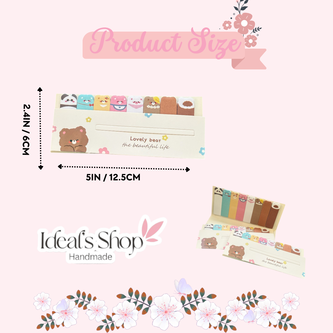 Bear-Shaped Index Note Stickers Set