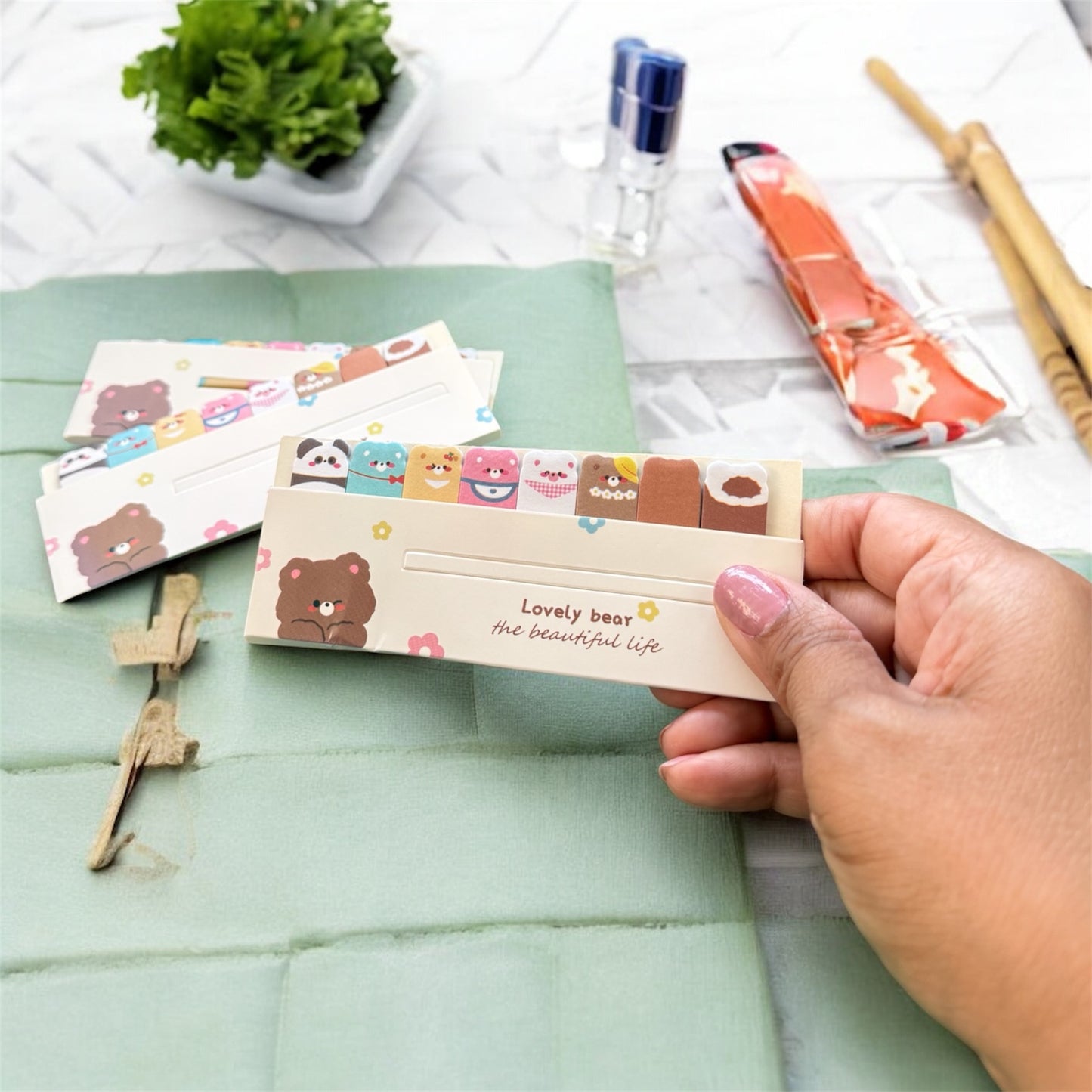 Bear-Shaped Index Note Stickers Set