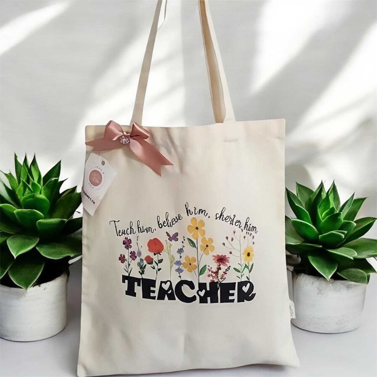 Tote Bag Teacher Flowers