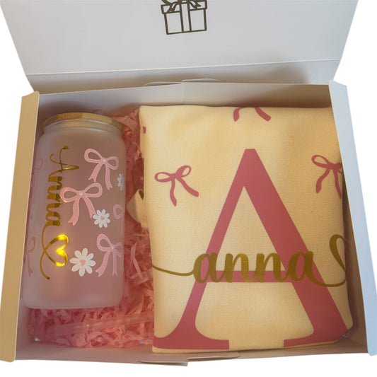 Gift Box: Designer Glass Tumbler, Tote Bag