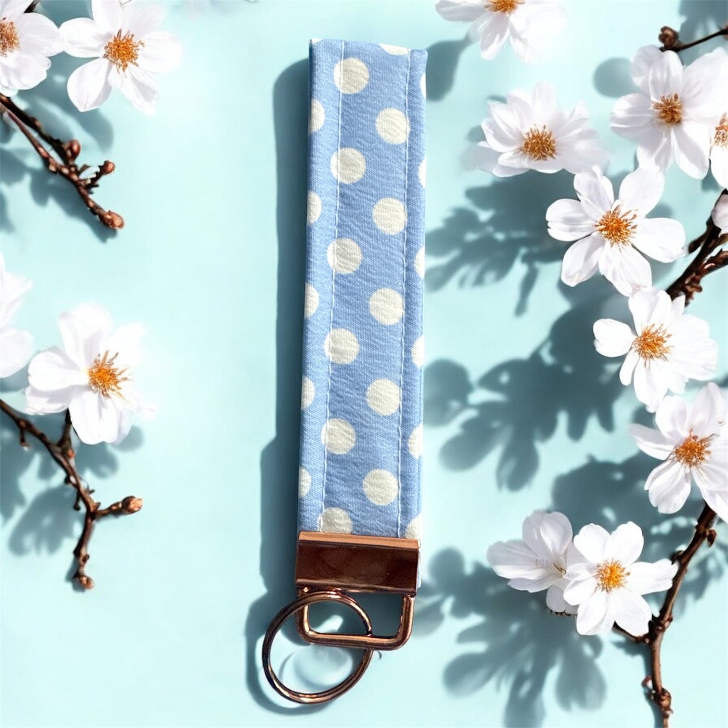 Rectangular Wristlet Keychains in Blue