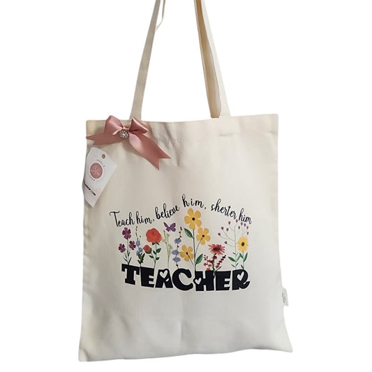 Tote Bag Teacher Flowers