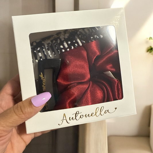Gift Box - Scrunchie - Comb  Black - Claw