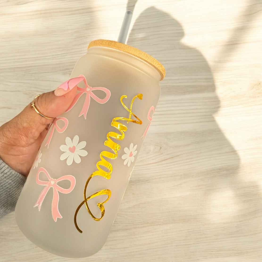 Gift Box: Designer Glass Tumbler, Card Holder, and Name Keychain