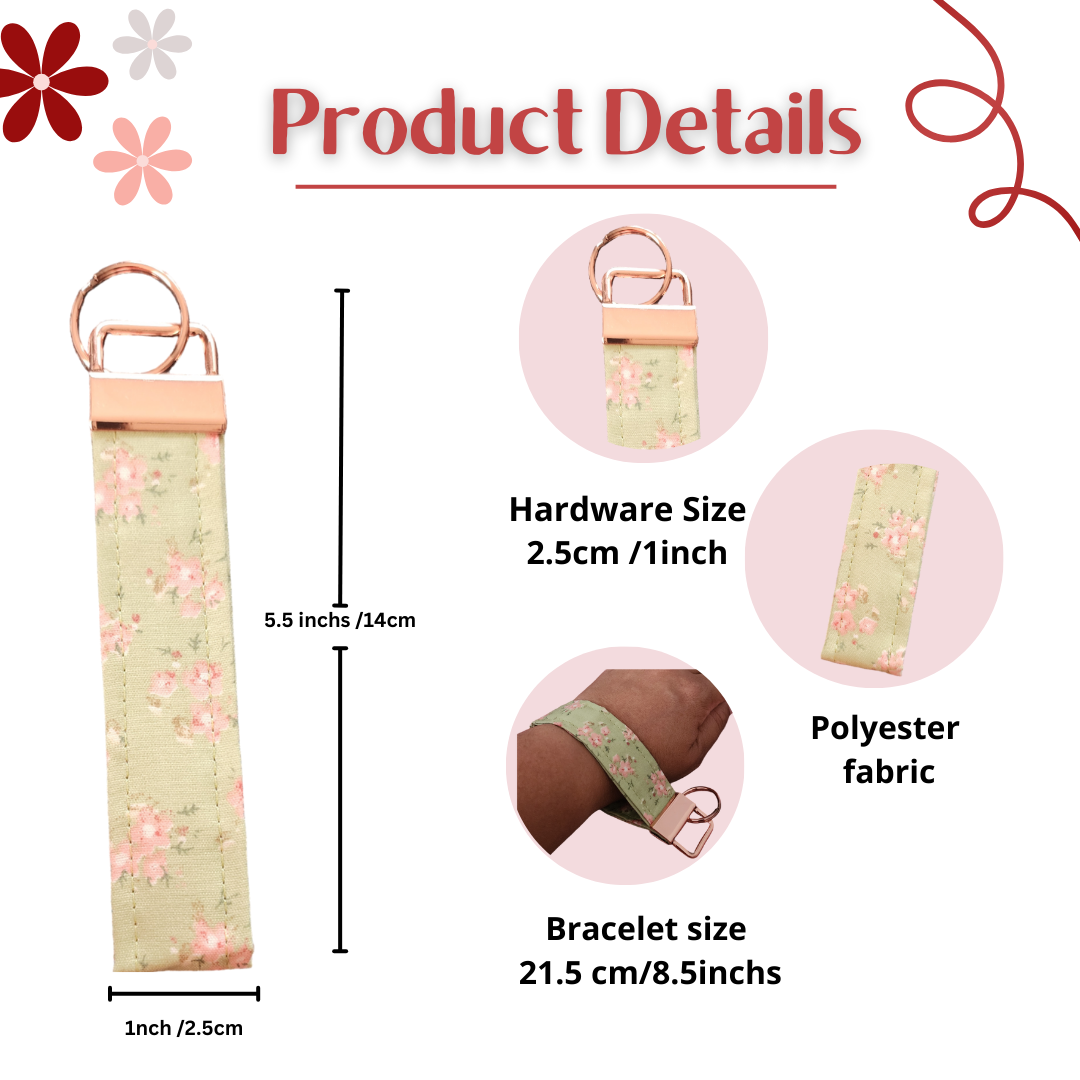 Rectangular Wristlet Keychains Green