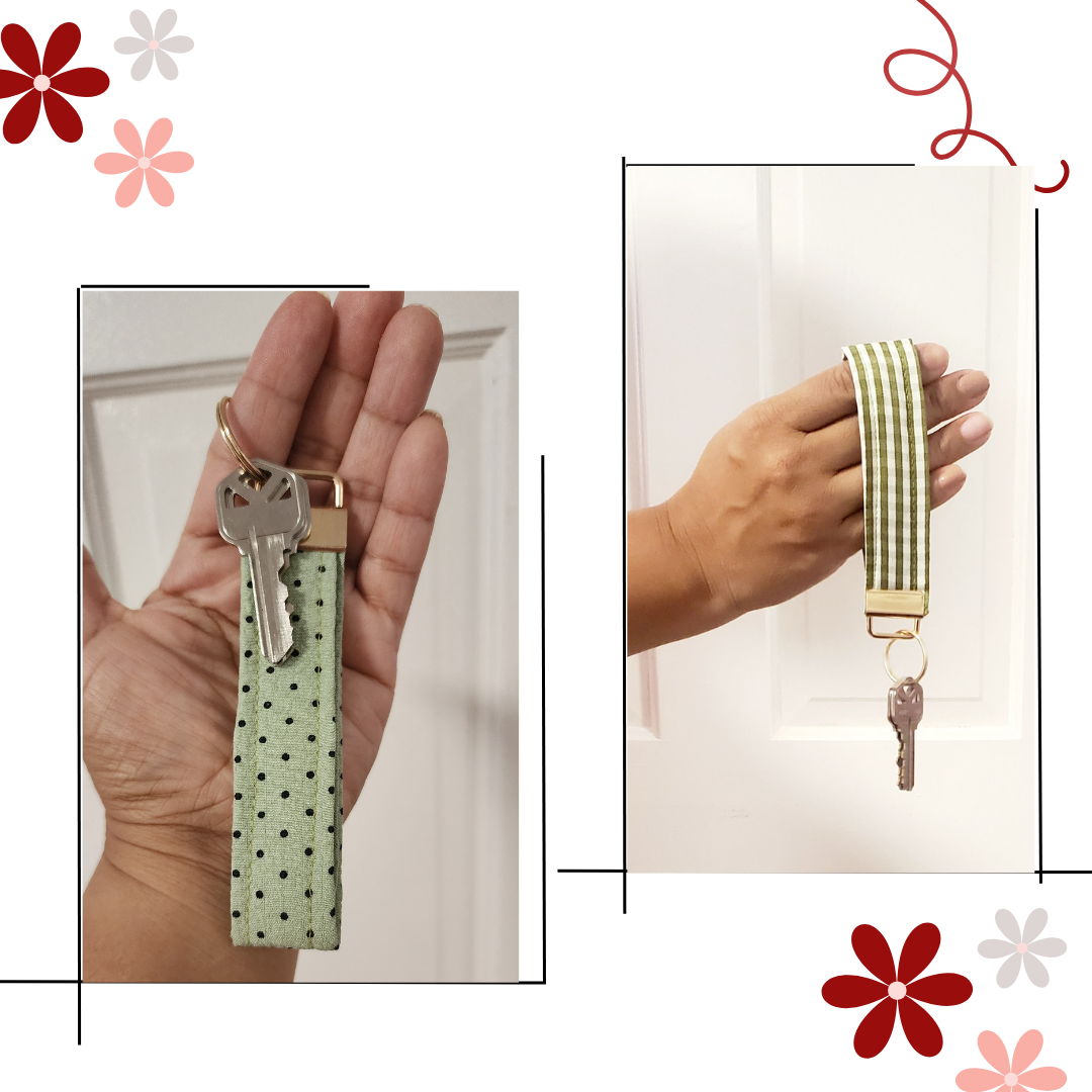 Rectangular Wristlet Keychains Green