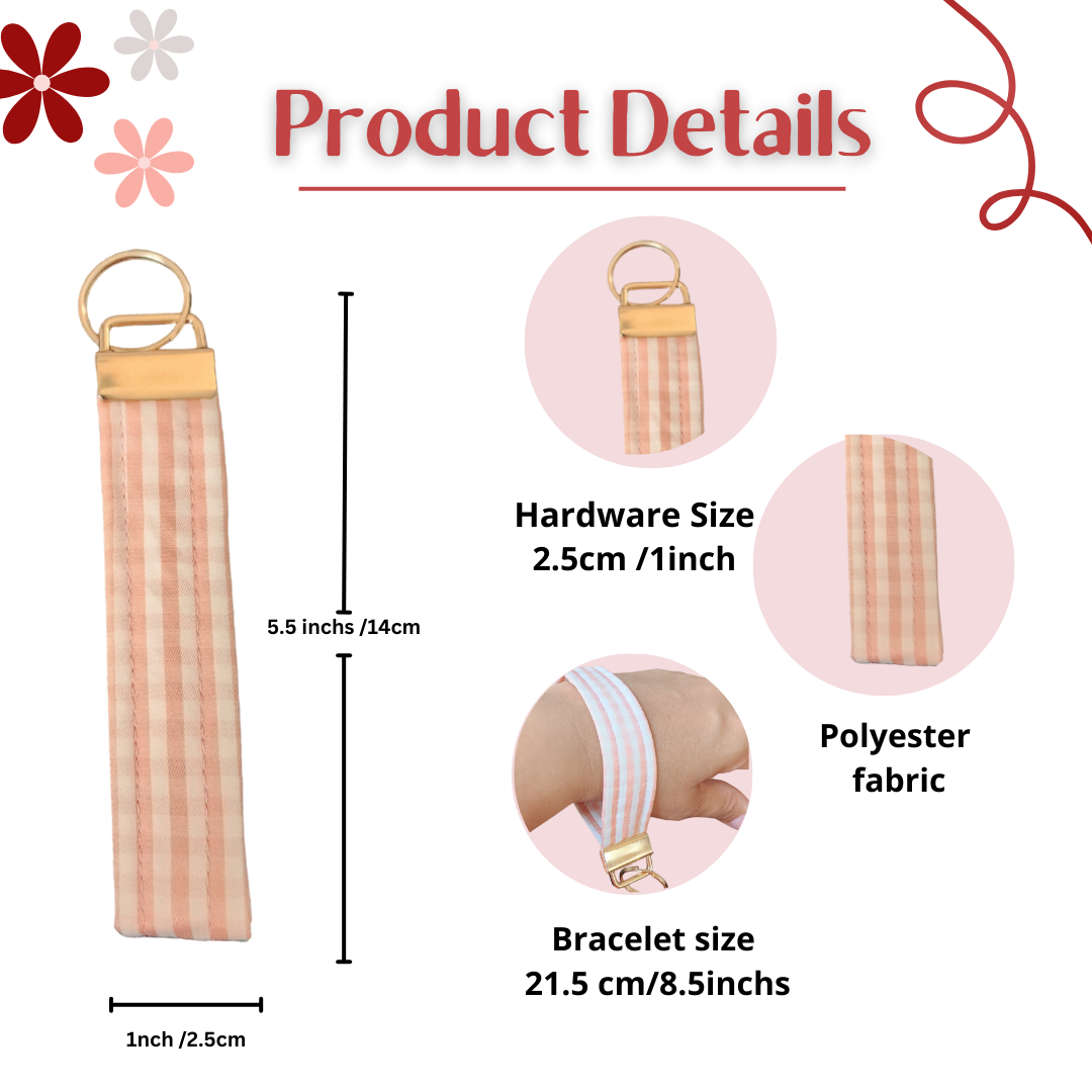 Rectangular Wristlet Keychains in Pink