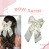 Set of 3 satin fabric bows with long pigtails
