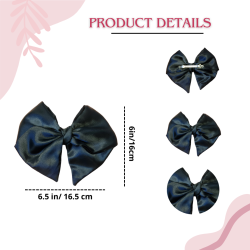 Set of 3 satin fabric bows with short tips