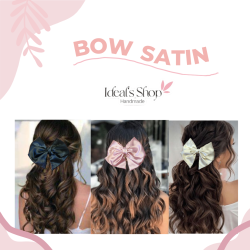 Set of 3 satin fabric bows with short tips