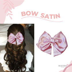 Set of 3 satin fabric bows with short tips