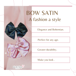 Set of 2 satin fabric bows with short tips
