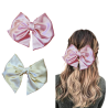 Set of 2 satin fabric bows with short tips