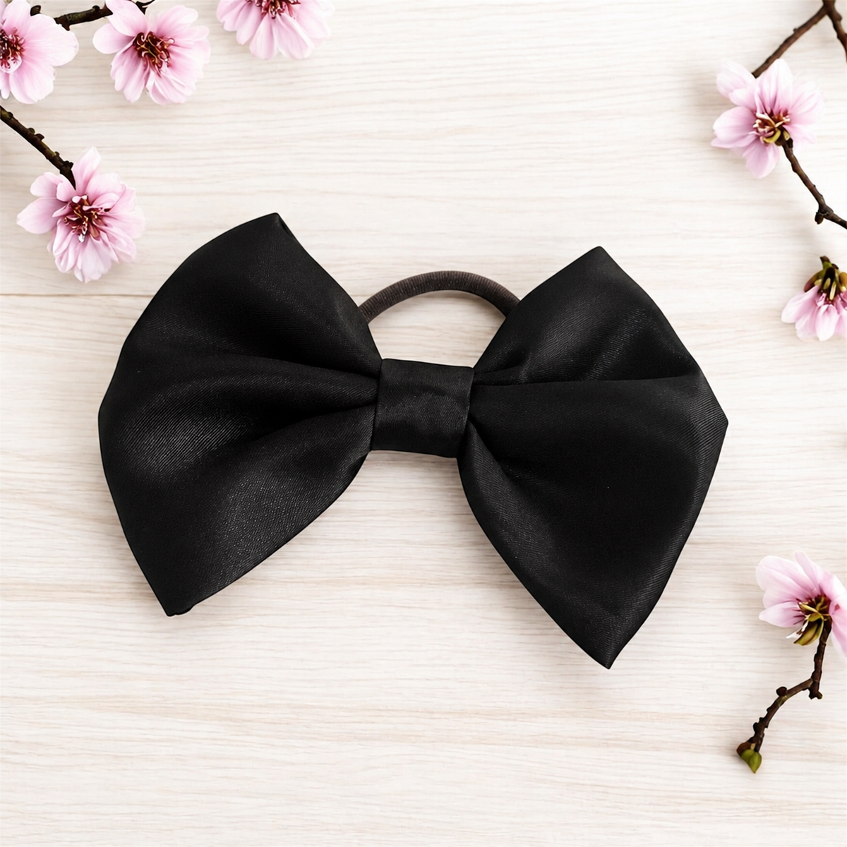 Satin Hair Bow Elastic Set for Girls