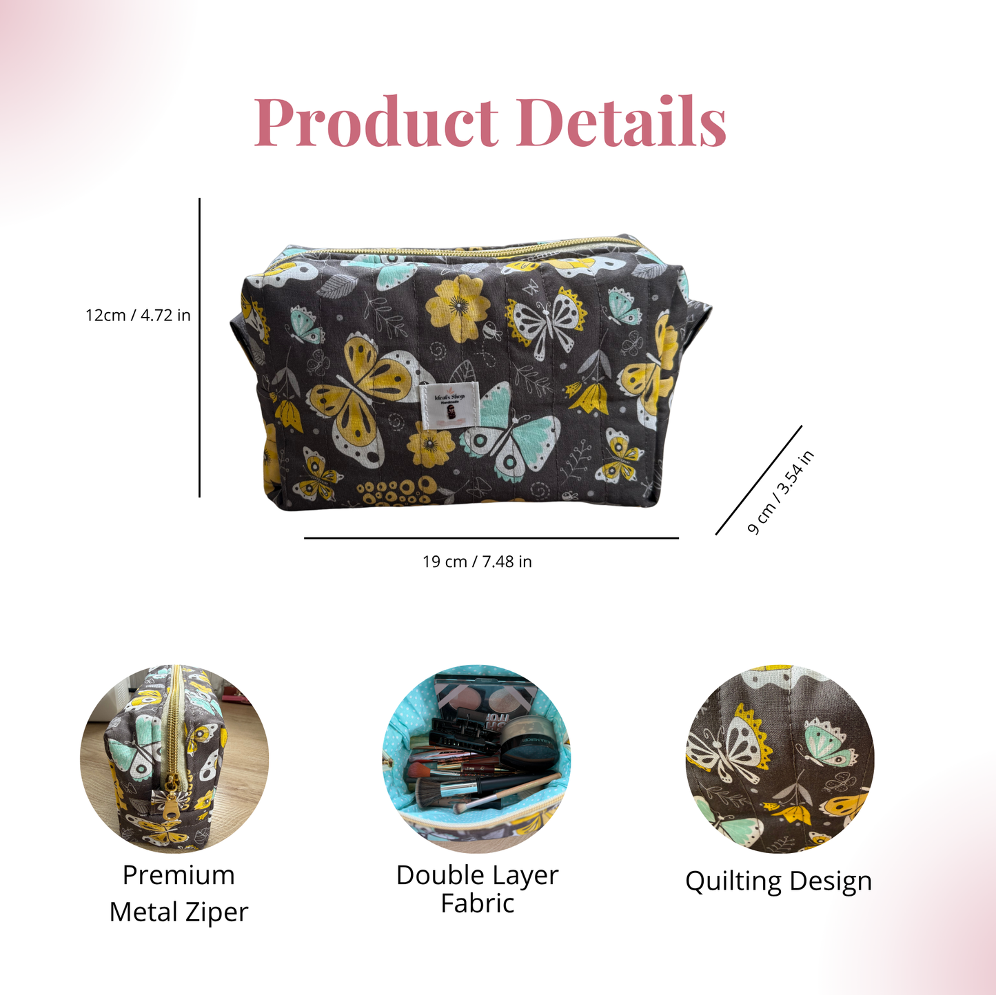 Butterfly Bloom Duo | Cosmetic Bag &amp; Scrunchie