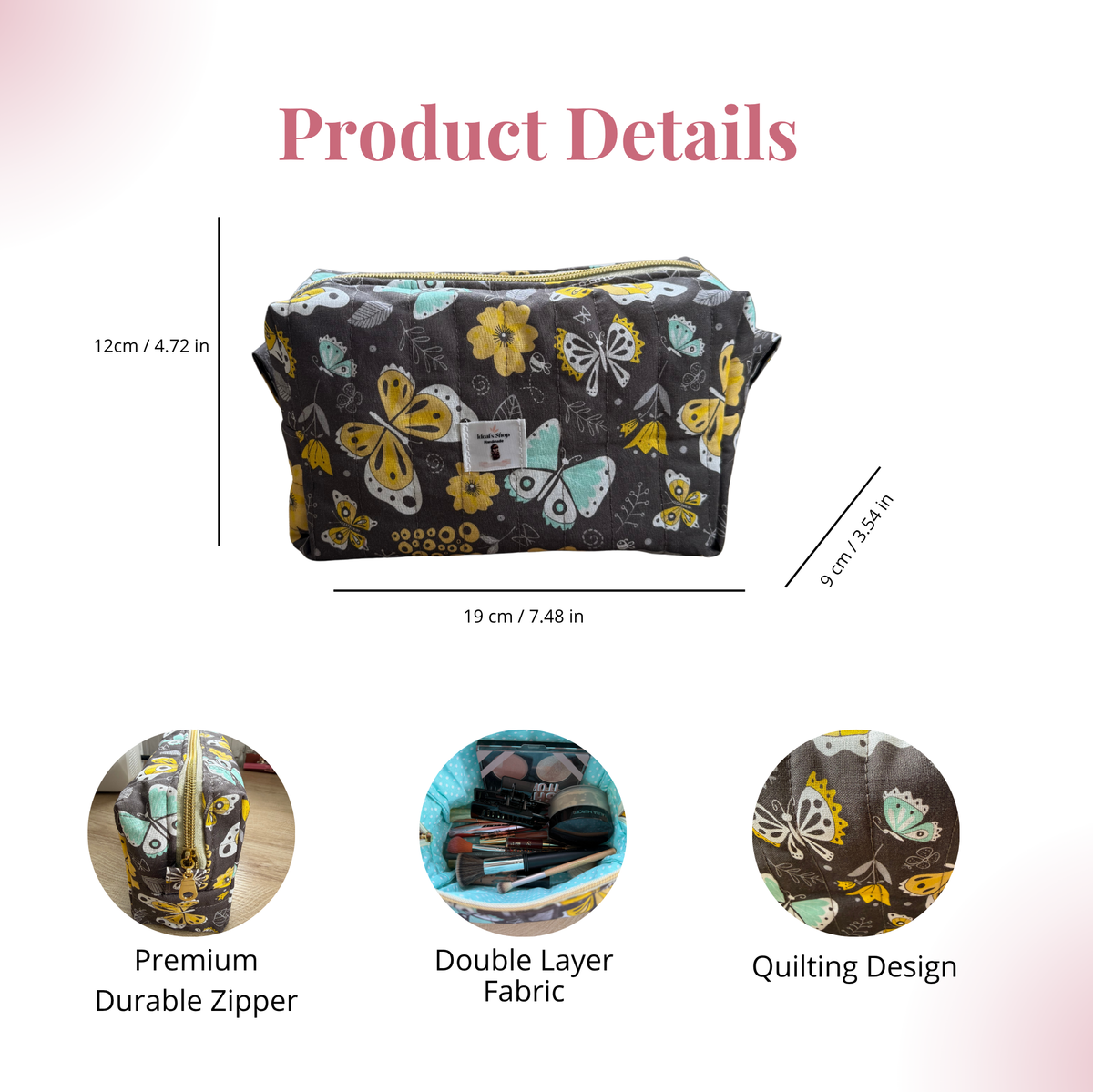 Butterfly Bloom Duo | Cosmetic Bag & Scrunchie