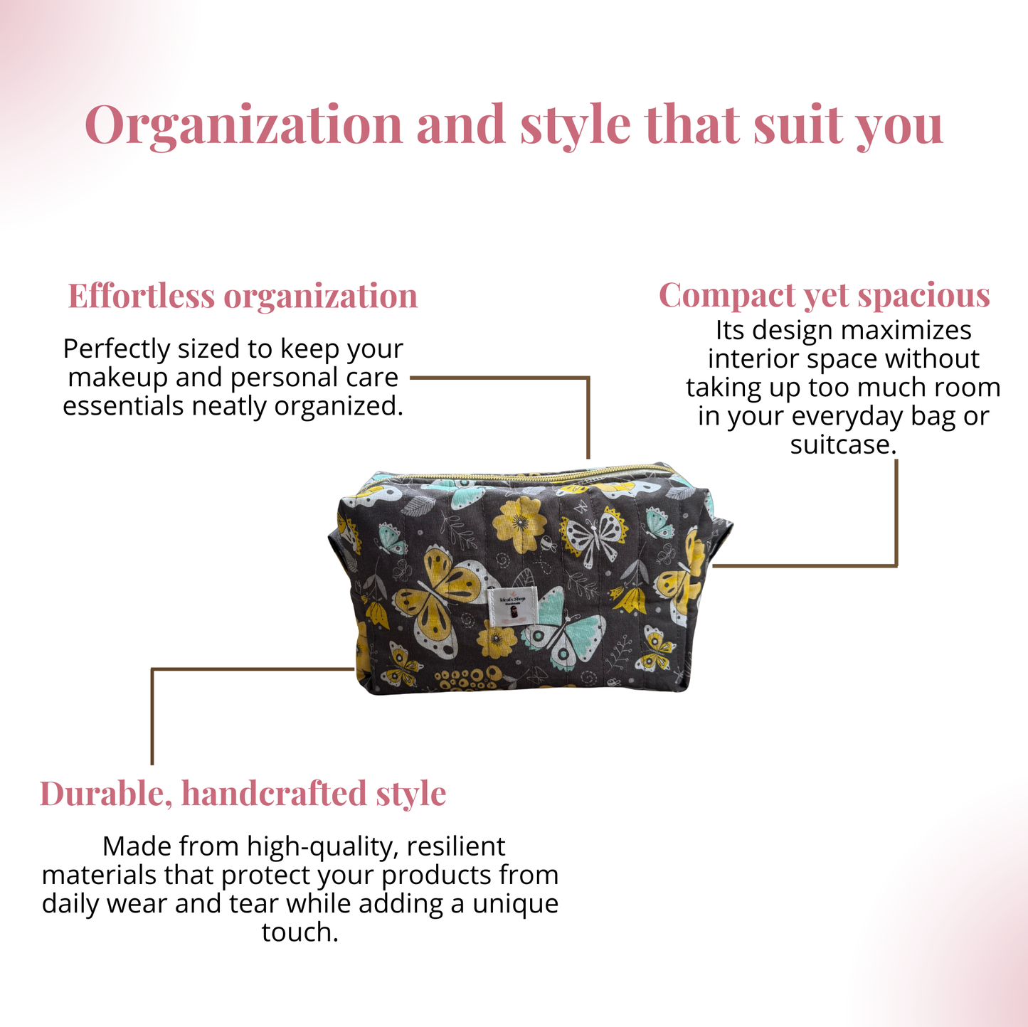 Butterfly Bloom Duo | Cosmetic Bag &amp; Scrunchie