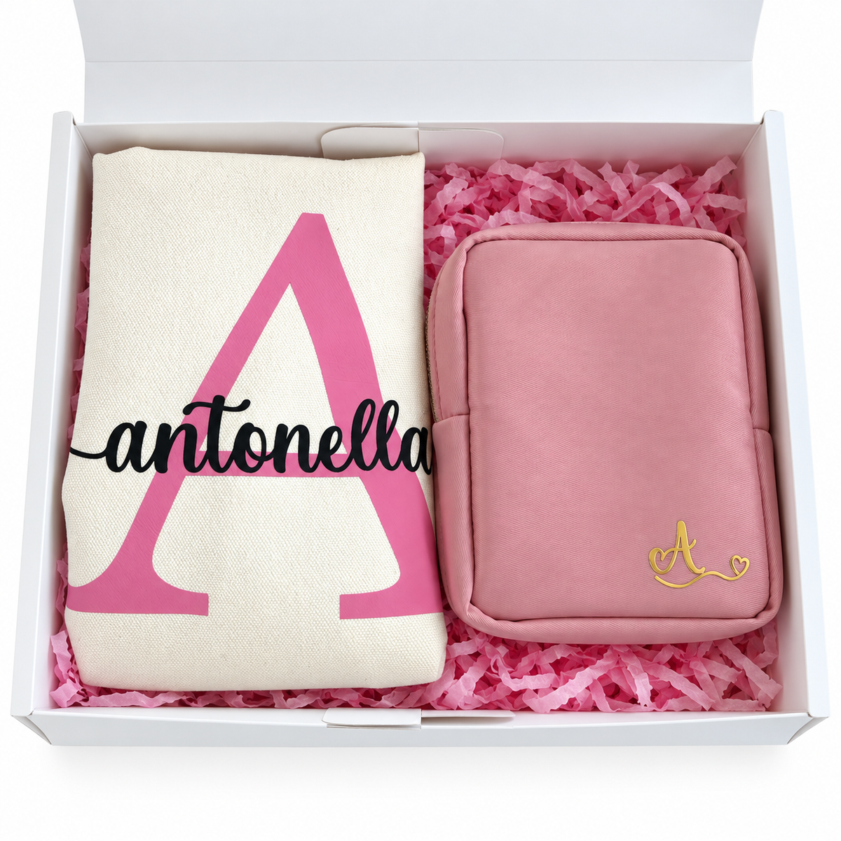 Personalized Gift Box with Tote Bag and Toiletry Bag