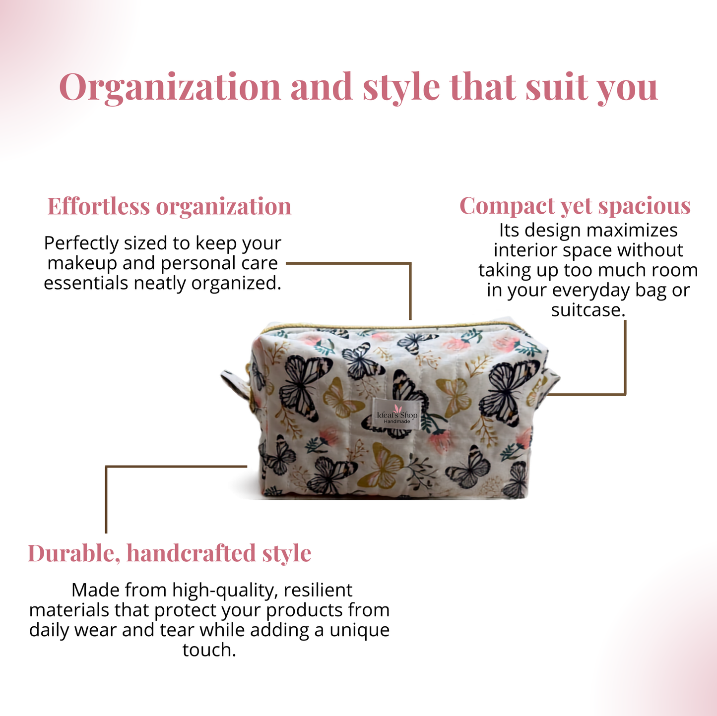 Enchanted Butterflies 3-Piece Set | Cosmetic Bag, Mini Coin Purse, and Keychain