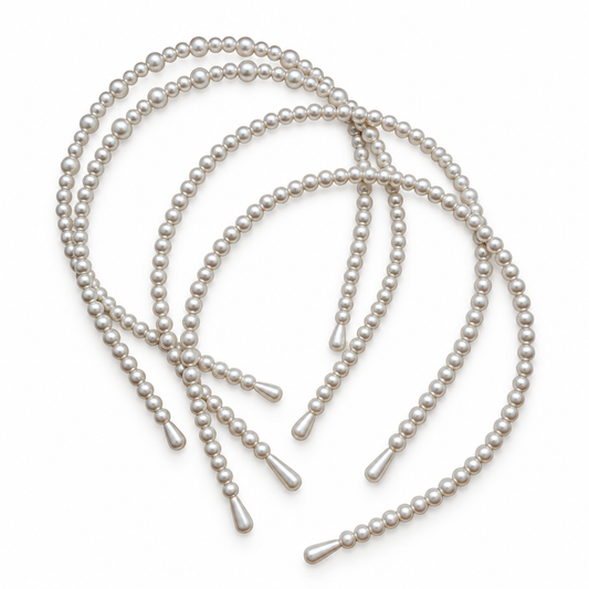 Classic Pearl Headband Set of 2