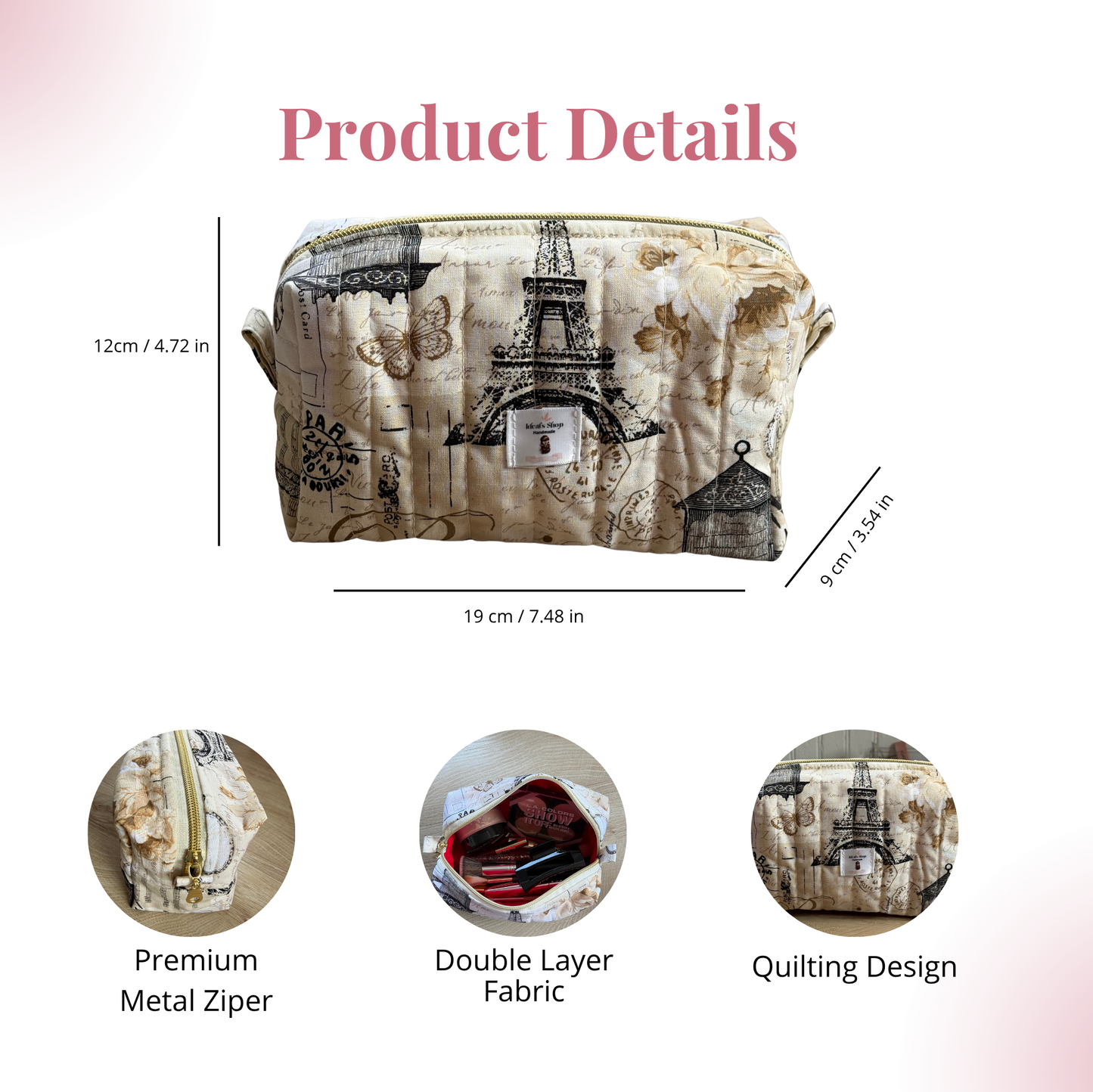 Parisian Charm Duo | Cosmetic Bag & Mini Pouch