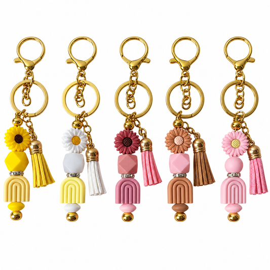 Bohemian Silicone Bead Keychain