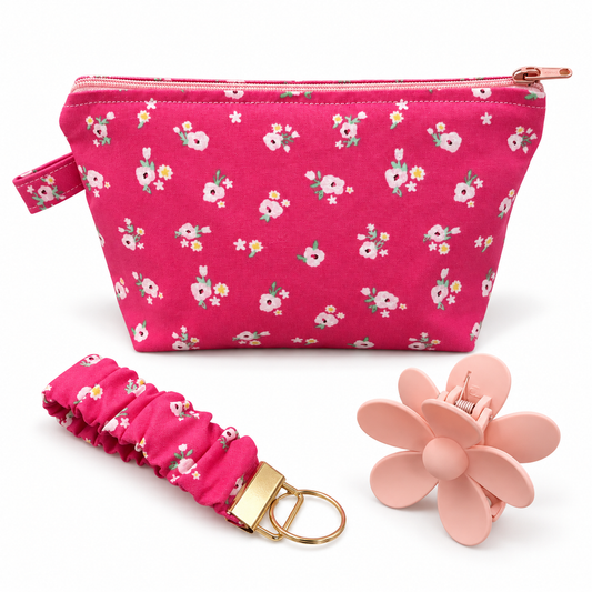 Luxury Essentials Trio | Coin Purse, Scrunchie &amp; Keychain Bracelet