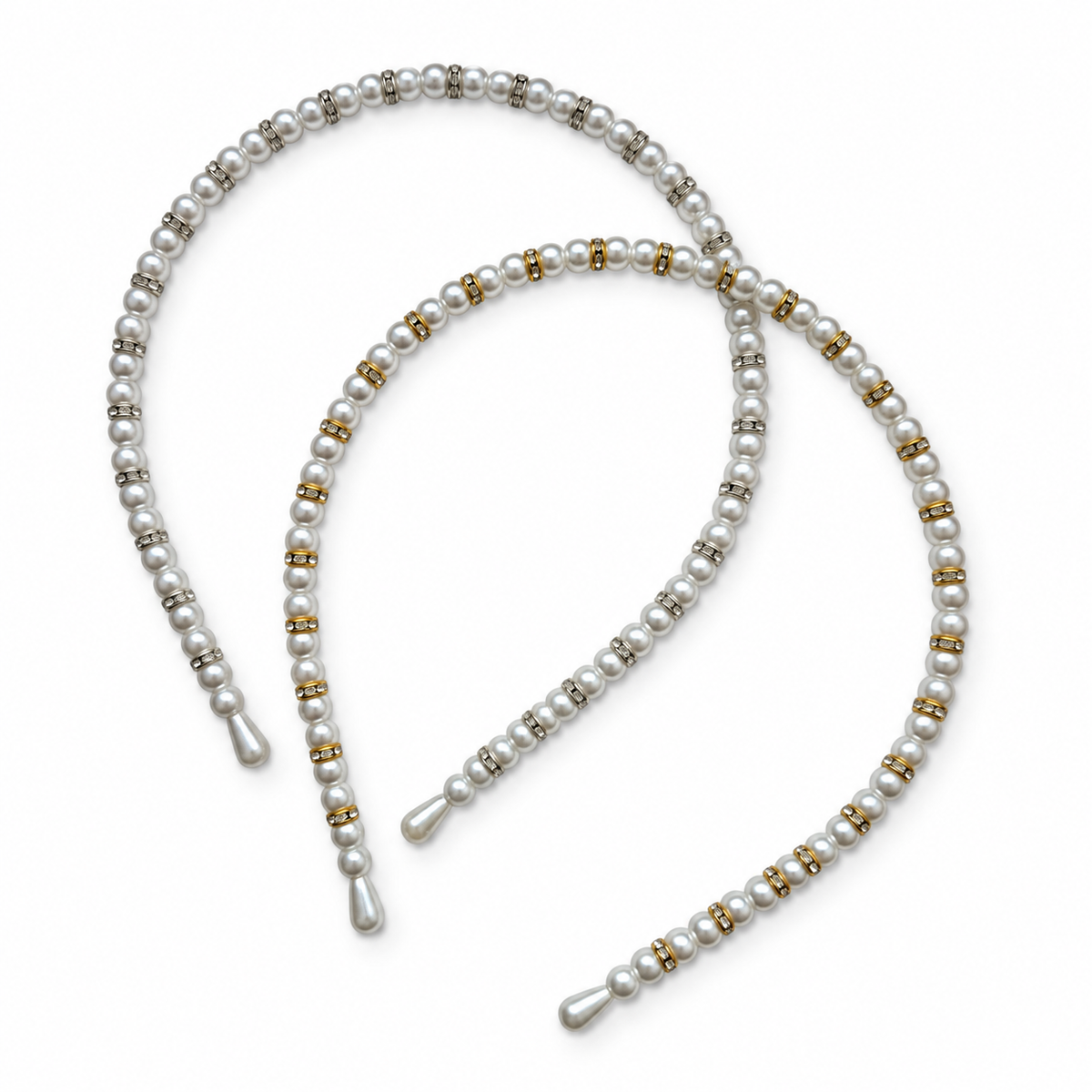 Elegant Pearl Headband with Rhinestone Accents