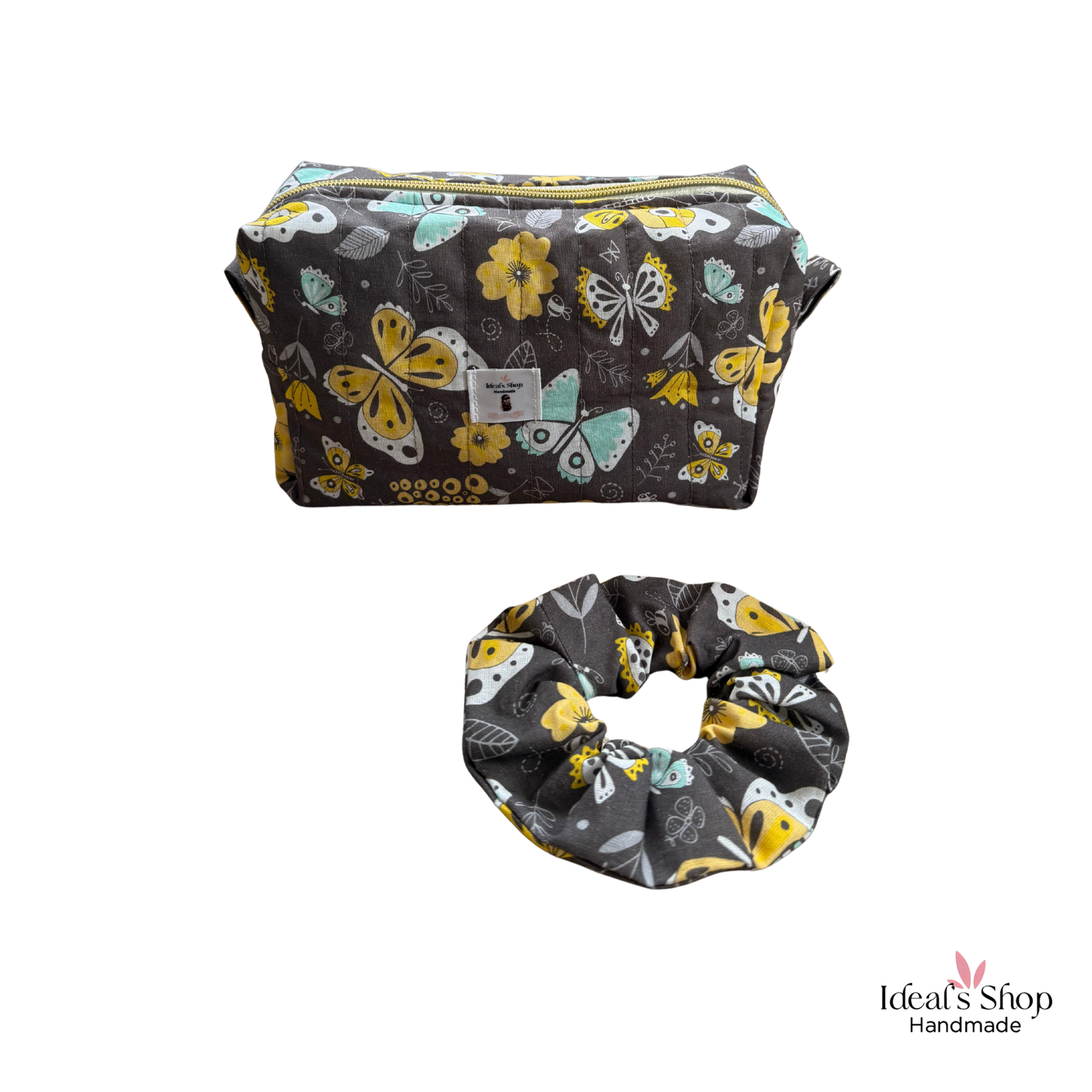 Butterfly Bloom Duo | Cosmetic Bag &amp; Scrunchie