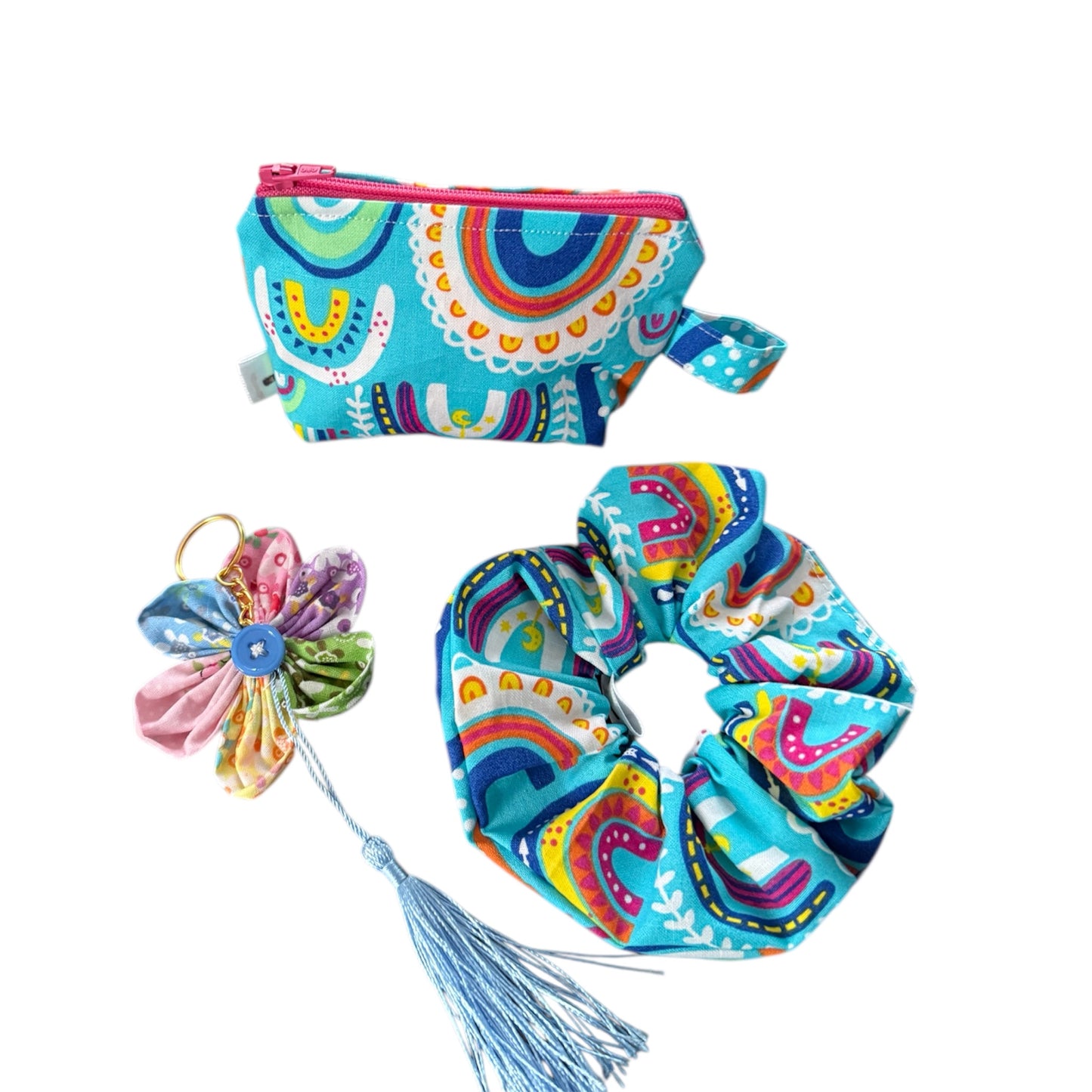 Small Essential Beauty Trio | Coin Purse, Scrunchie & Keychain Gift Set