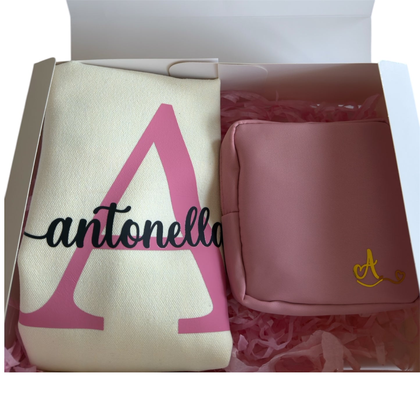 Gift Box: Personalized Tote Bag and Toiletry Bag