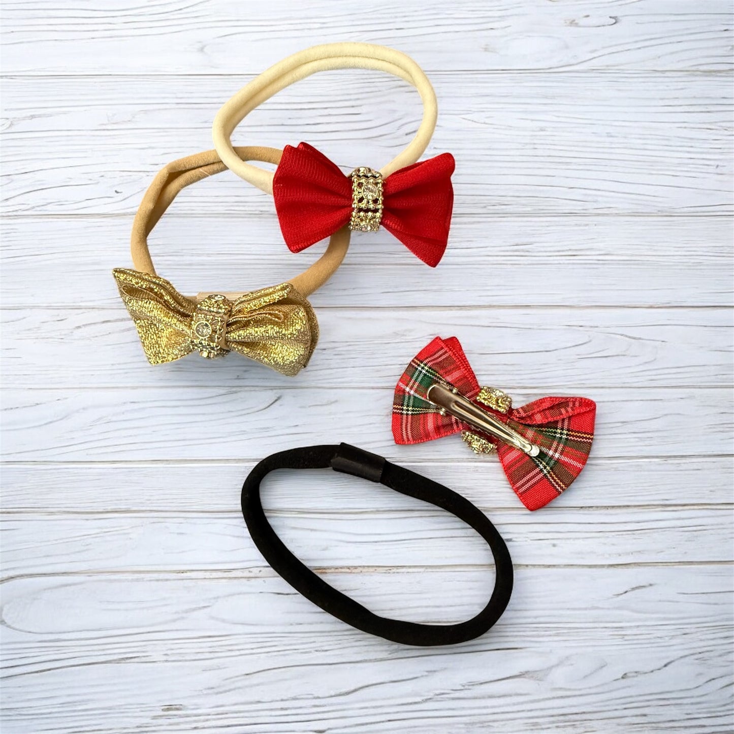 Christmas Hair Bow Set - Festive Edition - 3 Pieces