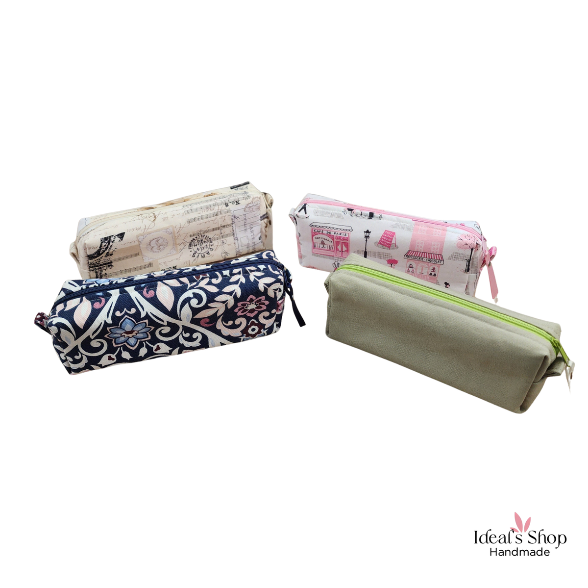 Handmade Zipper Pencil Case with Free Keychain | Cosmetic & Everyday Organizer