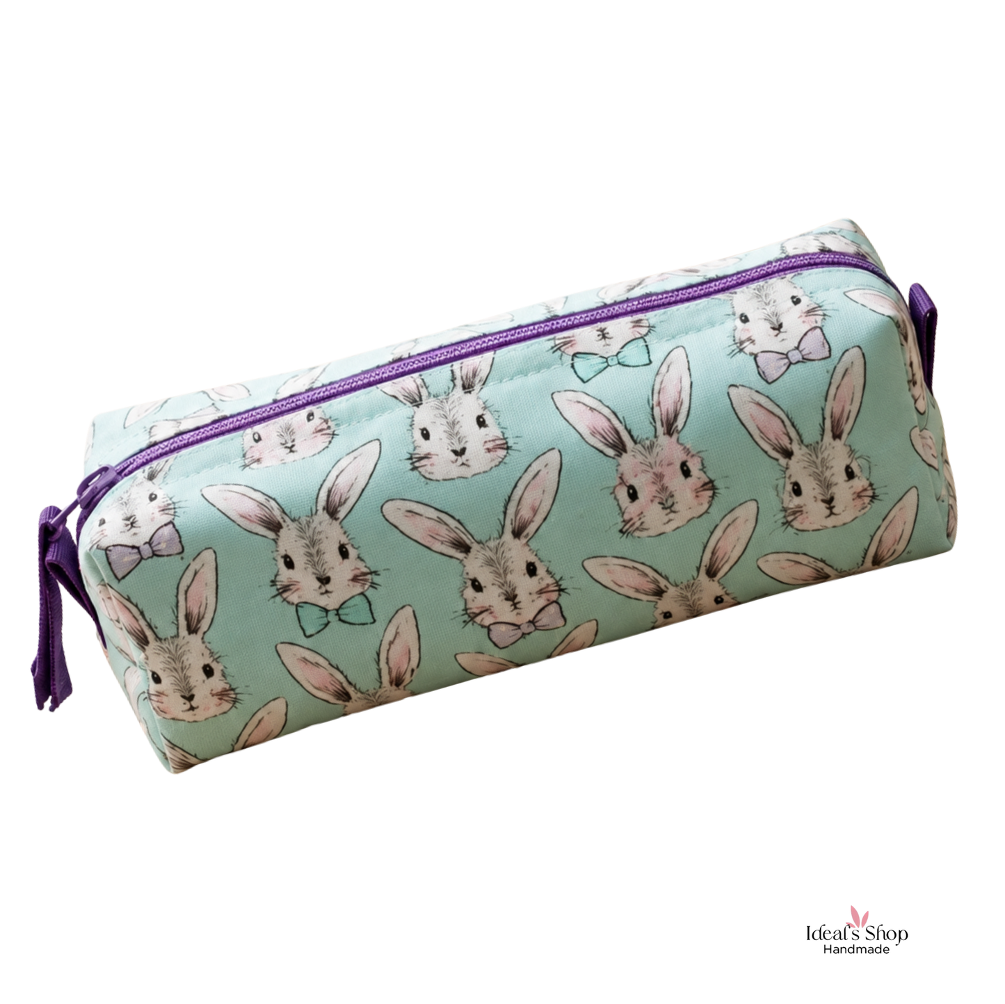 Bunny Print Pencil Case &amp; Mini Pouch Set – Handmade Zipper Organizer.
