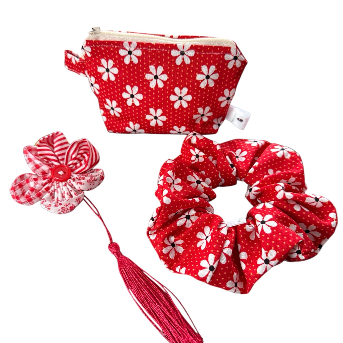 Small Essential Beauty Trio | Coin Purse, Scrunchie & Keychain Gift Set