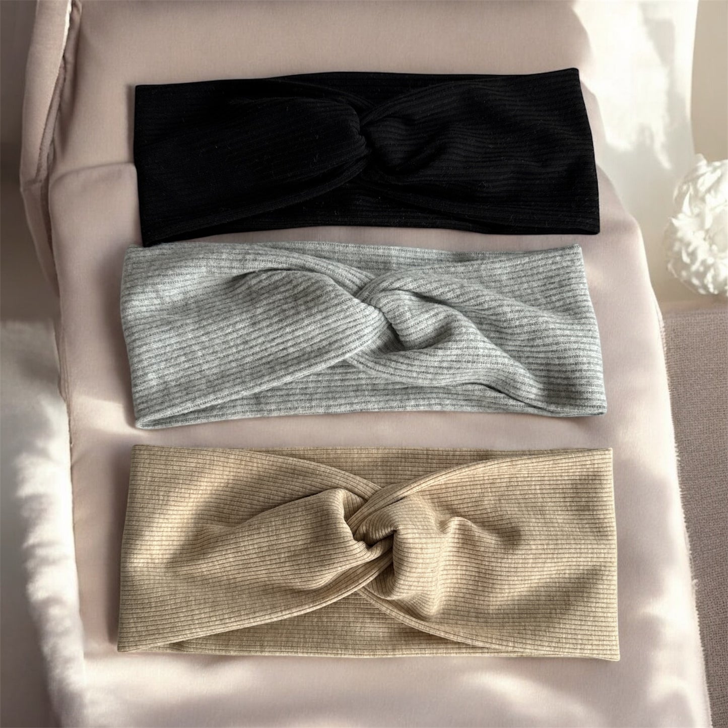 Set of 3 Soft, Stretchy Crisscross Headbands