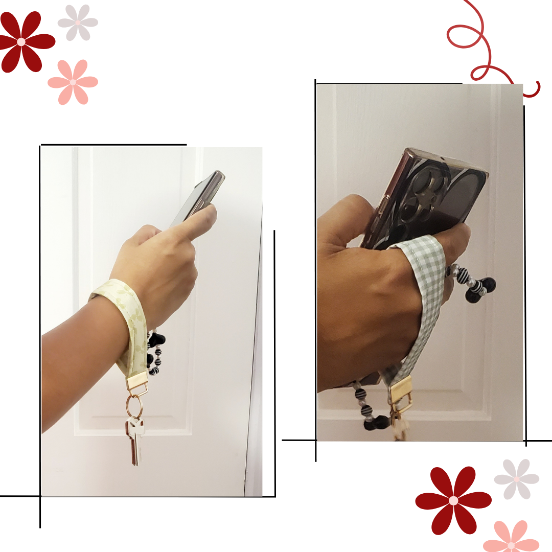 Rectangular Wristlet Keychains Green