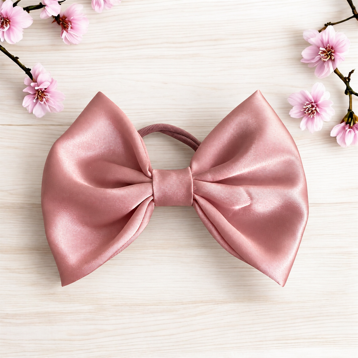 Satin Hair Bow Elastic Set for Girls