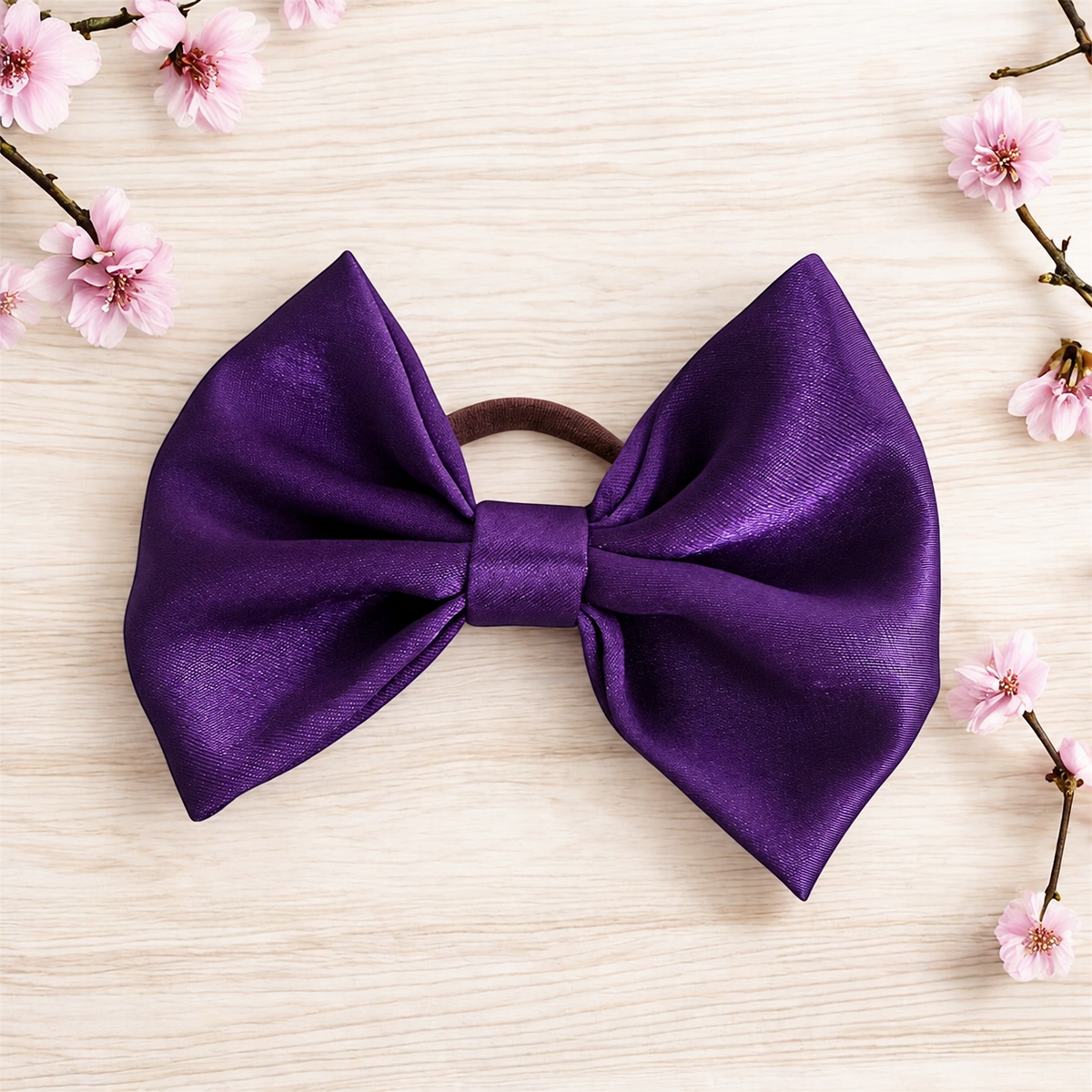 Satin Hair Bow Elastic Set for Girls