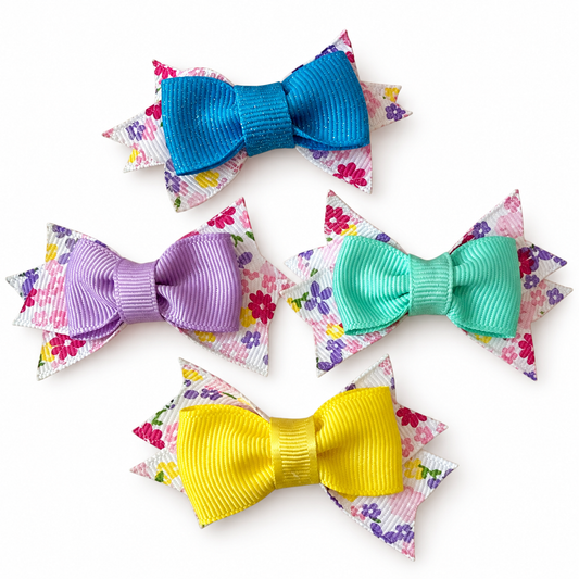Pastel Baby Bow Clips Set