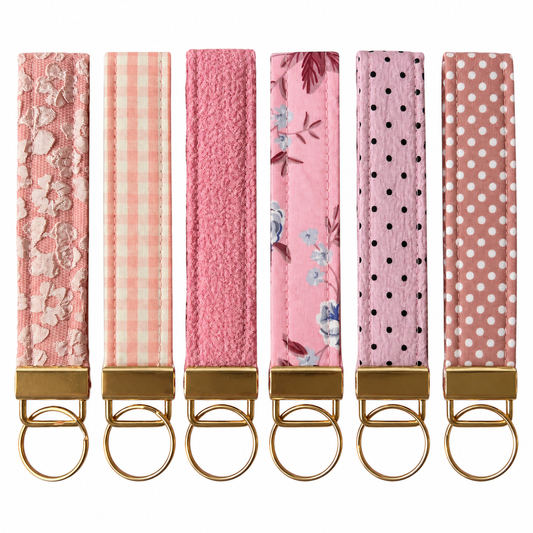 Pink Rectangular Wristlet Keychain